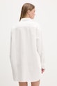 Odzież Tommy Jeans sukienka koszulowa z lnem DW0DW22344 biały