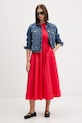 Tommy Jeans sukienka letnia bawełniana z elastanem DW0DW22593 czerwony SS26
