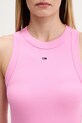 Tommy Jeans letní šaty bavlněné s elastanem DW0DW22593 růžová
