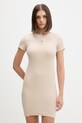 Tommy Jeans sukienka bodycon bawełniana z elastanem beżowy DW0DW22613