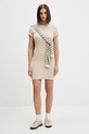 Tommy Jeans sukienka bodycon bawełniana z elastanem DW0DW22613 beżowy SS26