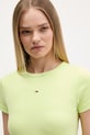 Tommy Jeans sukienka bodycon bawełniana z elastanem zielony DW0DW22613