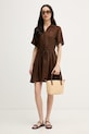 Tommy Hilfiger vestito d'estate in lino WW0WW48950 marrone SS26