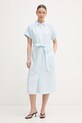 Tommy Hilfiger ljetna haljina od lana plava WW0WW49641
