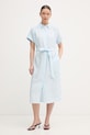 Tommy Hilfiger лятна рокля от лен син WW0WW49641