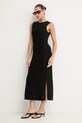 Tommy Hilfiger šaty s bavlnou WW0WW50723 čierna SS26