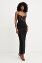 Bardot sukienka gorsetowa koronkowa czarny 60180DB