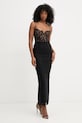 Bardot sukienka gorsetowa koronkowa czarny 60180DB