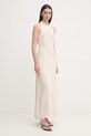 Gaudi sukienka halter z lnem 611FD15041 beżowy SS26