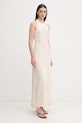 Gaudi sukienka halter z lnem 611FD15041 beżowy SS26