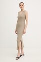Armani Exchange sukienka bodycon z wiskozy XW001900.AF10352 beżowy SS26