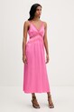 Never Fully Dressed sukienka wiskozowa NFDDR3240 różowy SS26
