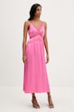 Never Fully Dressed sukienka wiskozowa NFDDR3240 różowy SS26
