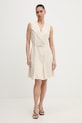 BOSS sukienka z wiskozy Dimosa-Mini beżowy 50554224