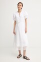 BOSS ljetna haljina s dodatkom lana Doralia bijela 50556233