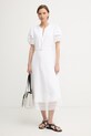 BOSS ljetna haljina s dodatkom lana Doralia 50556233 bijela SS26