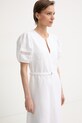 BOSS ljetna haljina s dodatkom lana Doralia bijela 50556233