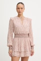 Viskózové šaty BOSS Orange C Darmia mini růžová 50557688