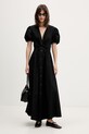 HUGO haljina A-kroja od pamuka Kodela 50559524 crna SS26