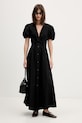 HUGO haljina A-kroja od pamuka Kodela 50559524 crna SS26