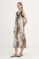 DKNY sukienka letnia lniana P61BLFZK beżowy SS26