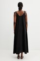 Odzież Anine Bing FLORA DRESS sukienka gładka z dodatkiem lnu A.02.12165.BLK26 czarny