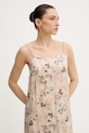 MUNTHE sukienka letnia z wiskozy BARIKA SLIP beżowy 261131126123