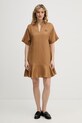 Karl Lagerfeld sukienka z lnem B2W13028 brązowy SS26