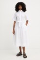 Karl Lagerfeld sukienka koszulowa bawełniana biały B2W13017