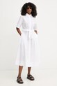 Karl Lagerfeld sukienka koszulowa bawełniana B2W13017 biały SS26