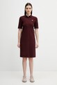 Fred Perry sukienka bawełniana bawełna bordowy D2179