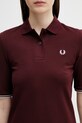 Fred Perry sukienka bawełniana bordowy D2179