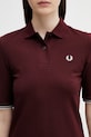 Fred Perry sukienka bawełniana bordowy D2179
