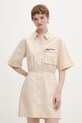 Karl Lagerfeld Jeans sukienka koszulowa bawełniana beżowy B2W13035