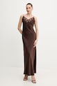 Bardot sukienka z elastanem brązowy 60322DB
