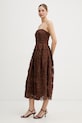 Rotate sukienka 1156232037 brązowy SS26
