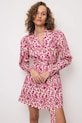Bizuu sukienka bawełniana GEORGINA wzorzyste różowy GEORGINA.MULTIKOLOR