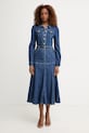 Morgan sukienka rozkloszowana jeansowa RBIMA granatowy SS26