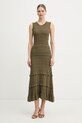 Morgan sukienka z wiskozą zielony RMILIA