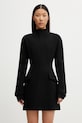 Sportmax Spxtefrite malé černé šaty hladké s vlnou černá 2612221011600