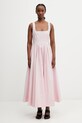 Sportmax Spxgiro розкльошена сукня однотонна бавовняна рожевий 2612221092600