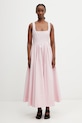 Sportmax Spxgiro розкльошена сукня однотонна бавовняна рожевий 2612221092600