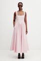 Sportmax Spxgiro розкльошена сукня однотонна бавовняна 2612221092600 рожевий