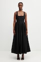 Sportmax Spxgiro розкльошена сукня однотонна бавовняна чорний 2612221092600