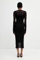 Odzież Sportmax Spxcaro sukienka sweterkowa gładka z wiskozą 2612321031600 czarny