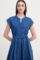 DKNY sukienka letnia lniana granatowy P4BBTEWV