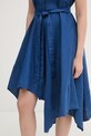 DKNY sukienka letnia lniana P4BBTEWV granatowy