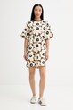 Marimekko уголемена рокля от памук бежов 95504