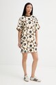 Marimekko уголемена рокля от памук 95504 бежов SS26