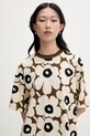 Marimekko sukienka letnia bawełniana beżowy 095504